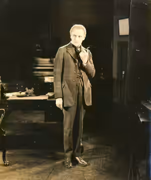 Silent film actor Sam DeGrasse in the American drama film The Spoilers (1923). Subjects: actors, motion pictures