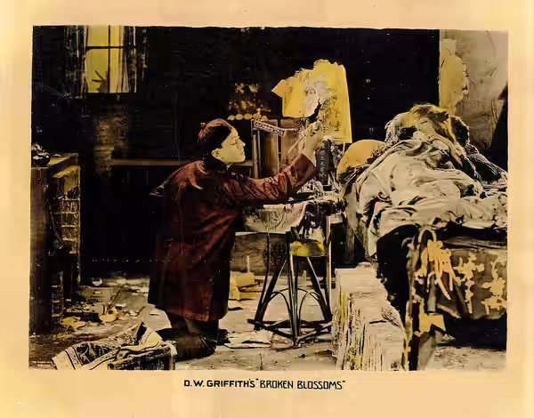 Lobby card for the American drama film Broken Blossoms (1919).
