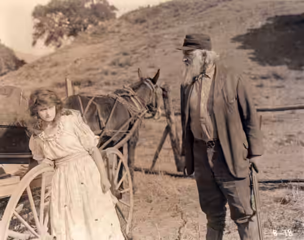 Peggy Hyland (left) and George Nichols in The Rebellious Bride (1918)