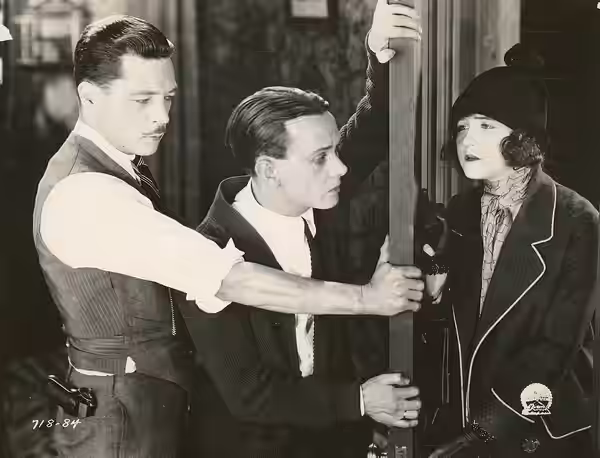Still from the American drama film Night Life of New York (1925). Subjects (LCTGM): motion pictures, actresses, actors