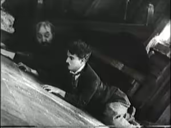 Charlie and Mack Swain from "The Gold Rush". (1925)