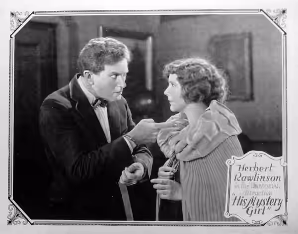 Lobby card for the American comedy film His Mystery Girl (1923).