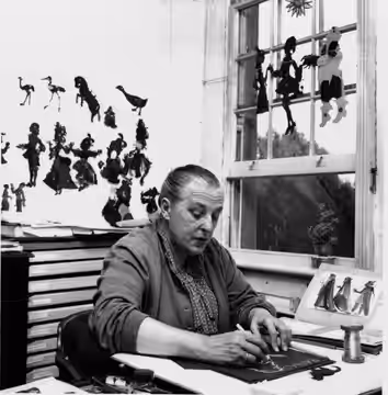 The German silhouette animation film artist Lotte Reiniger in London