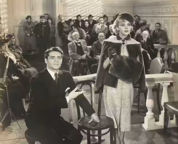 Francis Lederer &amp; Ida Lupino in One Rainy Afternoon - publicity still (cropped) (1936)