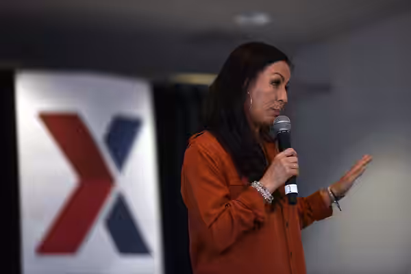 Anjelah Johnson entertains troops during a USO show, Kaiserslautern Military Community Center, Ramstein Air Base, Ramstein-Miesenbach, Germany, July 3, 2019. Ai