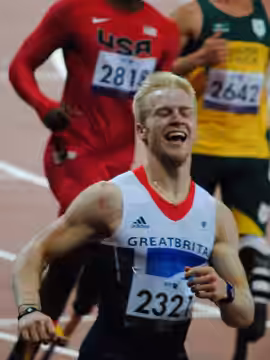 British paralympian Jonnie Peacock at the 2012 Paralympics in London