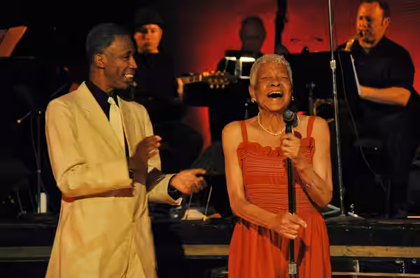Dancer (and musician) Chester Whitmore and dancer Jeni LeGon appearing at Masters of Lindy Hop and Tap, Century Ballroom, Oddfellows Temple, Pine Street, Capito (2009)