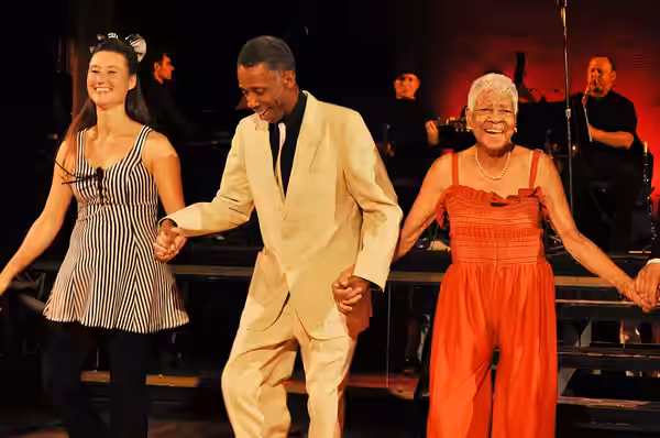 Masters of Lindy Hop and Tap, Century Ballroom, Oddfellows Temple, Pine Street, Capitol Hill, Seattle, Washington, USA. Left to right: Catrine Ljunggren, Cheste (2009)