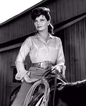 Photo of actress Geraldine Brooks from a guest appearance on the television program The Virginian. (1962)