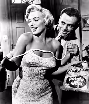 Photo of Marilyn Monroe in Seven Year Itch from the September 1955 issue of Screenland Plus TV-Land magazine Note this is a larger, better quality copy of the p