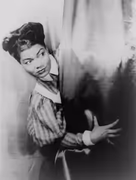 photograph of Pearl Bailey following a performance of "It's A Woman's Prerogative" in the 1946 stage production of "St. Louis Woman"