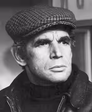 Michel Constantin en 1974 en Italie lors d'un tournage. Photo recadrée.