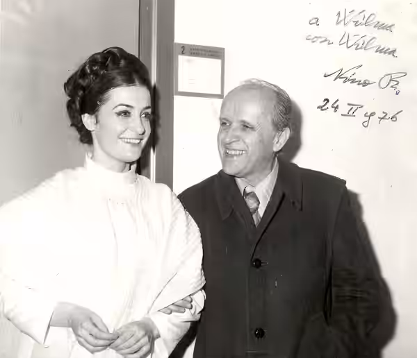 Wilma Vernocchi insieme a Nino Rota (1976)