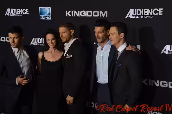 Nick Jonas, Joanna Going, Matt Lauria, Frank Grillo, Jonathan Tucker at the premiere of the DIRECT TV series "Kingdom" on October 1, 2014
