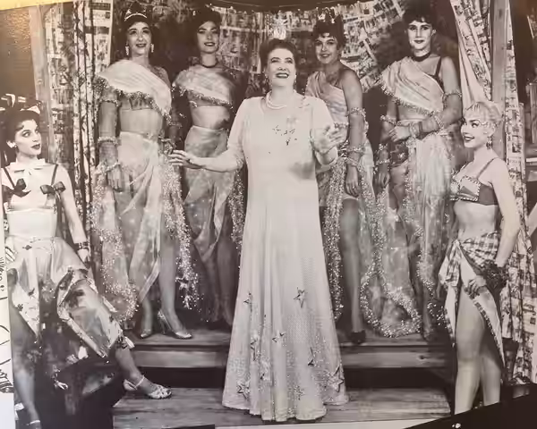 Helen Traubel as Fauna with some of her (prostitute) "girls". Presumably the Act 2 party scene.