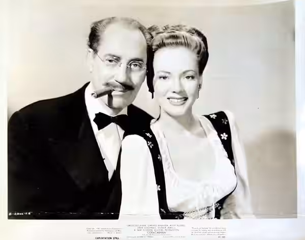 Groucho Marx and Gloria Jean in Copacabana (1947).