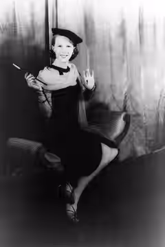 Portrait of actress Julie Harris, in costume, taken by photographer Carl Van Vechten. (1952)