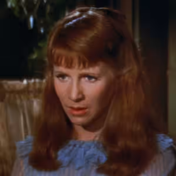 Cropped screenshot of Julie Harris in the trailer for the film East of Eden (1955)