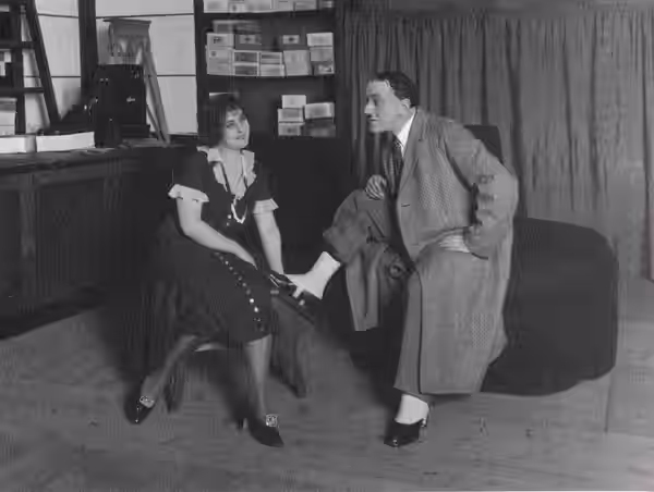 Actors Elsa Ebbesen and Otto Landahl in My Sister and I at Helsingborgs stadsteater (1930)