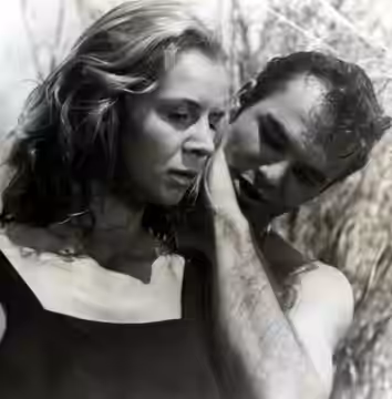 Salome Jens and Burt Reynolds in the American film Angel Baby (1961) - publicity still (cropped).
