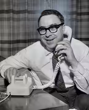 Portrait of American humorist Art Buchwald in 1962