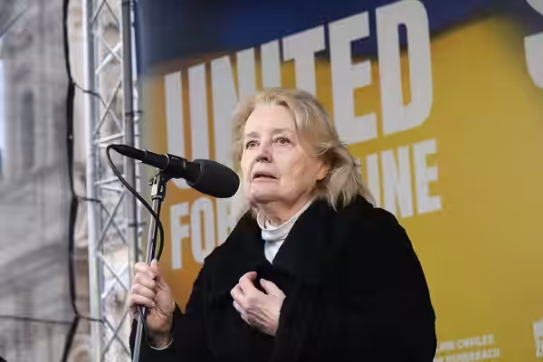 Magda Vášáryová - Praha Staroměstské náměstí 21. 2. 2026, shromáždění Společně za Ukrajinu