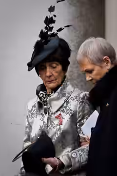 June Brown (left) at the funeral service for actress Wendy Richard at St Marylebone Parish Church. (2009)