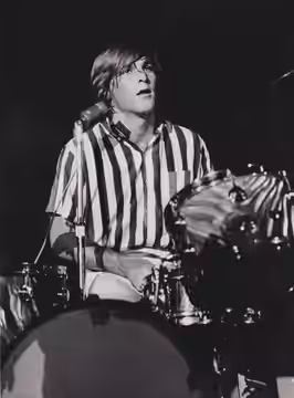Dennis Wilson drumming with the Beach Boys in 1965
