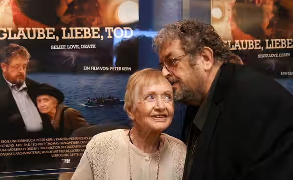 Traute Furthner and Peter Kern at the Austrian premiere of Belief, Love, Death (Glaube, Liebe, Tod) at Gartenbaukino in Vienna, Austria. (2012)