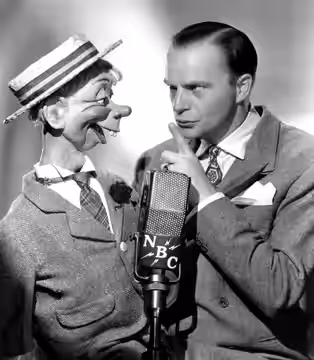 Photo of Edgar Bergen with Mortimer Snerd from the Chase and Sanborn radio program. (1941)