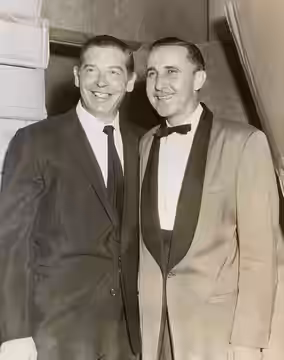 Milton Berle and Jack Madden at Elmwood Casino, circa 1950s. Madden was Elmwood’s bandleader for 2O years. (2020)