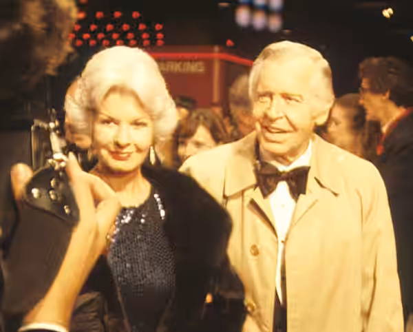 Milton Berle and wife arrive at the premiere of Bette Midler's movie, THE ROSE, 1979.