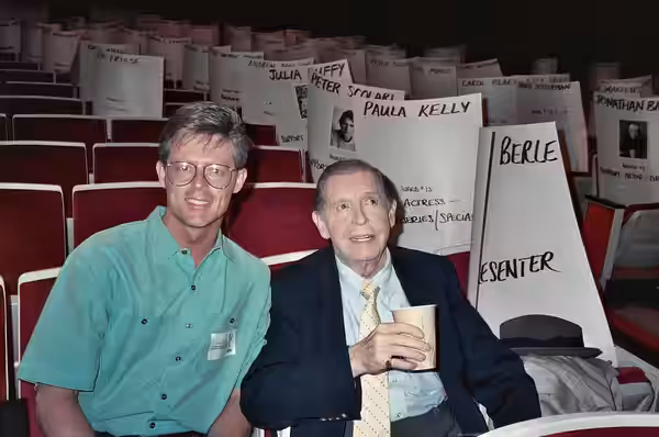 Me (Alan Light) with Milton Berle at the rehearsal for the 41st Annual Emmy Awards, 9/16/89 - Permission granted to copy, publish, broadcast or post but please  (1989)