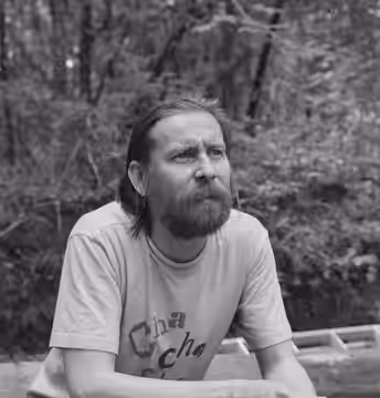 Photograph of the Finnish actor Matti Pellonpää (1951–1995) at Intiaanirock in Valkeakoski.