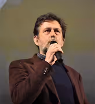 Nanni Moretti alla presentazione del suo film documentario Santiago, Italia (2019)