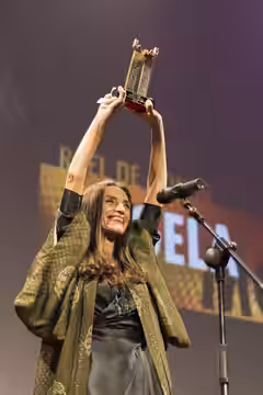 Ángela Molina en la 30 Semana de Cine de Medina del Campo, recogiendo el Roel de honor (2017)