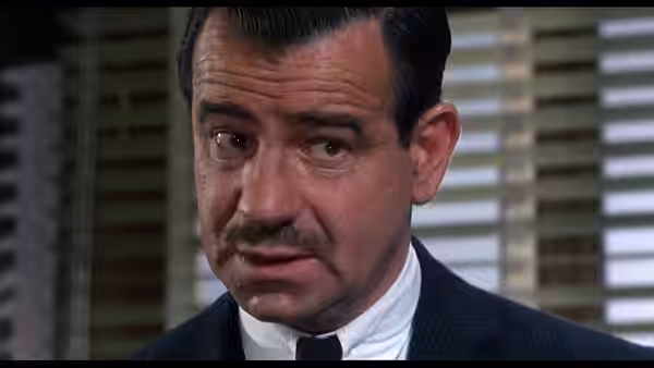 A screenshot from the film Charade (1963)