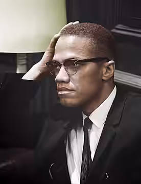 Malcolm X colorized photo.