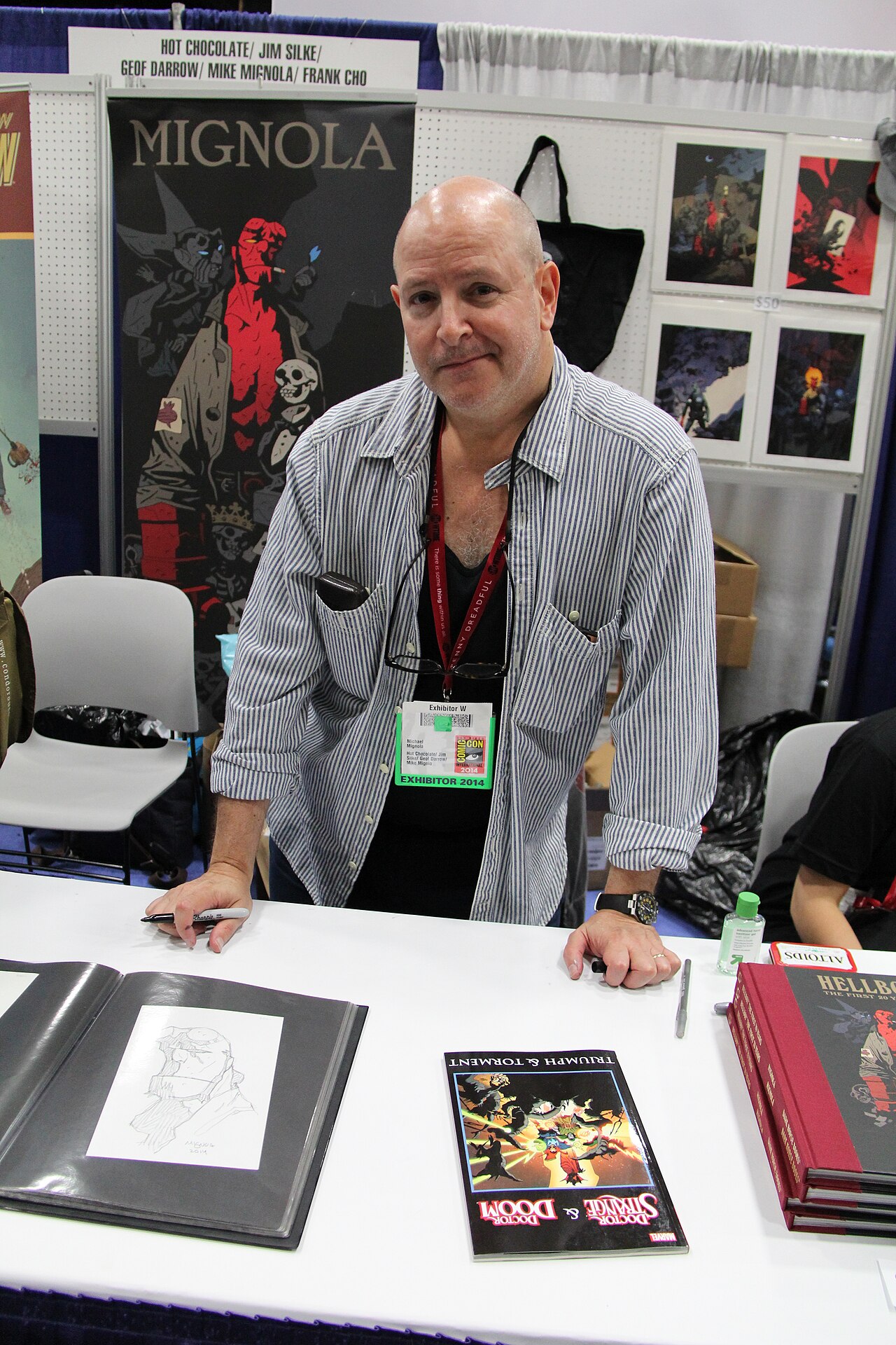 Mike Mignola, an American comic book artist and writer, at the 2014 San Diego Comic-Con International