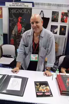 Mike Mignola, an American comic book artist and writer, at the 2014 San Diego Comic-Con International