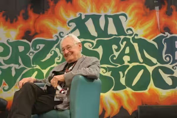 Andrzej Wajda auf der Haltestelle Woodstock 2010.