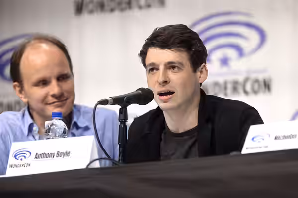 Dome Karukoski and Anthony Boyle speaking at the 2019 WonderCon, for "Tolkien", at the Anaheim Convention Center in Anaheim, California. Please attribute to Gag
