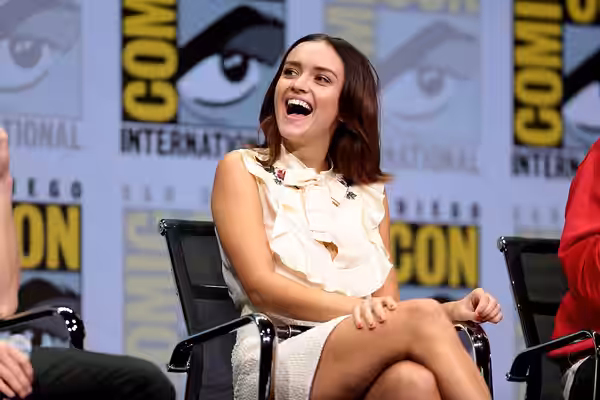 Olivia Cooke speaking at the 2017 San Diego Comic Con International, for "Ready Player One", at the San Diego Convention Center in San Diego, California. Please