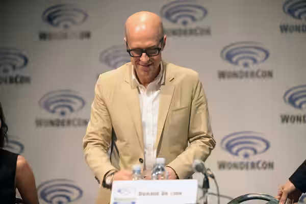 Donald De Line speaking at the 2015 Wondercon, for "Wayward Pines", at the Anaheim Convention Center in Anaheim, California. Please attribute to Gage Skidmore i