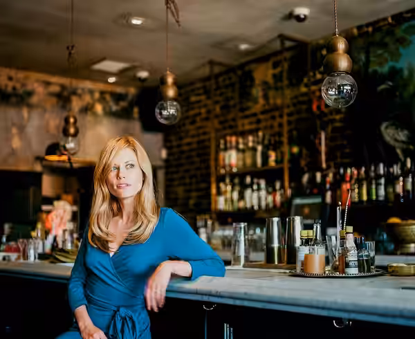 Photo portrait of American actress Claire Coffee by Devin Pedde. (2014)