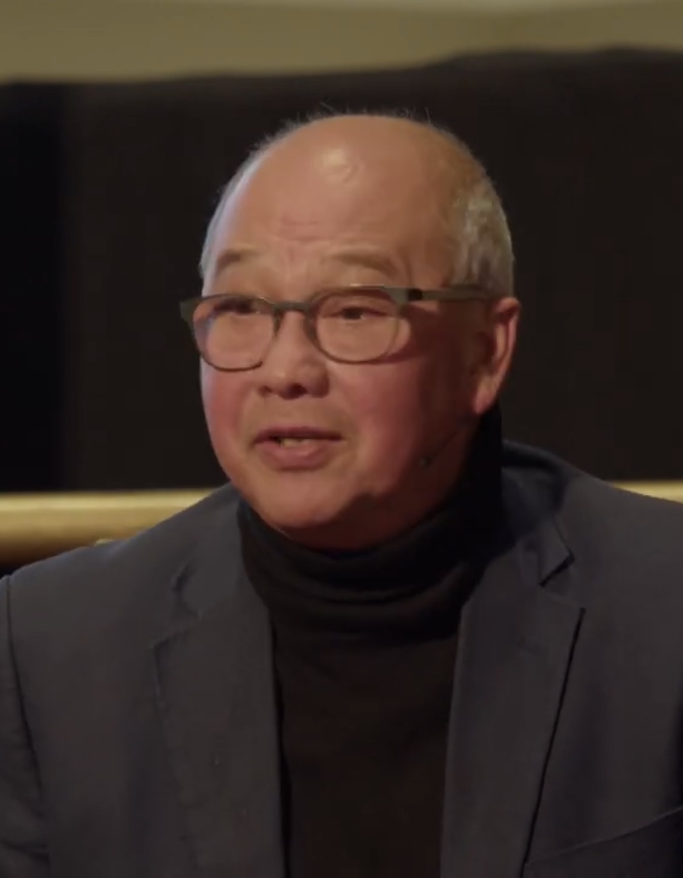 Actor David Yip speaking about his background and the Chinese community in Liverpool at the British Library in November 2022 (2023)