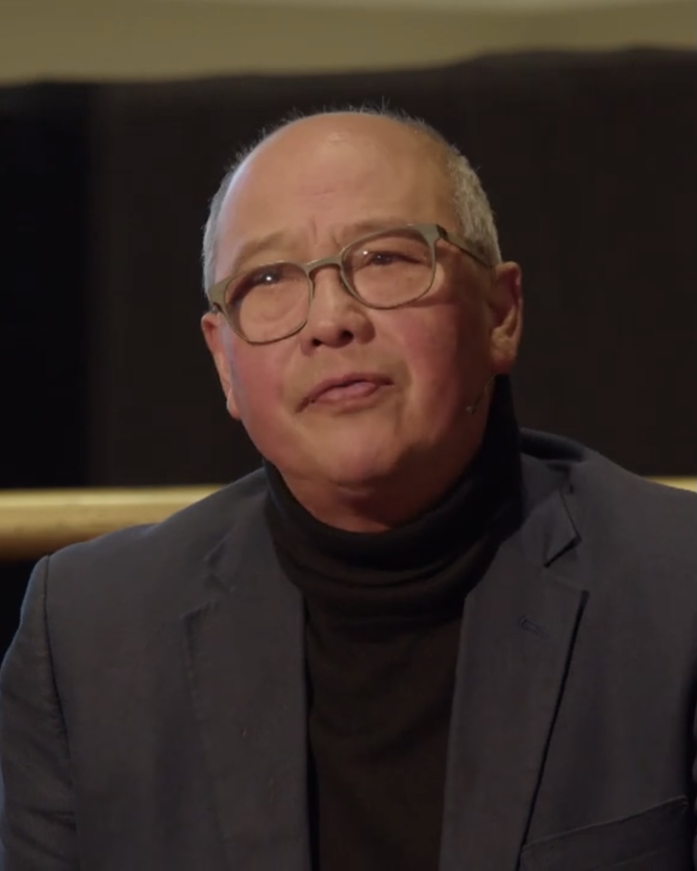 Actor David Yip speaking about his background and the Chinese community in Liverpool at the British Library in November 2022 (2023)