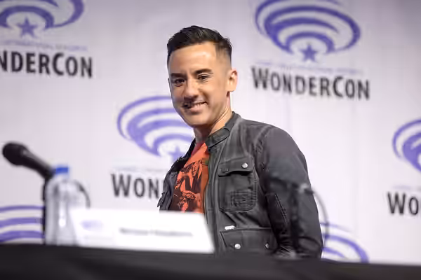 Michael Dougherty speaking at the 2019 WonderCon, for "Godzilla: King of the Monsters", at the Anaheim Convention Center in Anaheim, California. Please attribut
