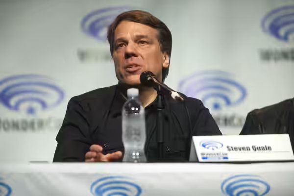 Steven Quale speaking at the 2014 WonderCon, for "Into the Storm", at the Anaheim Convention Center in Anaheim, California. Please attribute to Gage Skidmore if