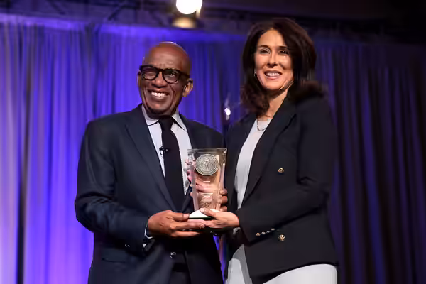 Al Roker being presented the Walter Cronkite Award for Excellence in Journalism by Nancy Gonzales at the 38th Annual Cronkite Award Luncheon at the Sheraton Gra (2022)